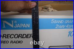 Vintage Crown Japan SZ-5100 Boombox Radio Double Cassette 100W 5-Band Stereo EQ Vintage Crown Japan SZ-5100 Boombox Radio Double Cassette 100W 5-Band Stereo EQ