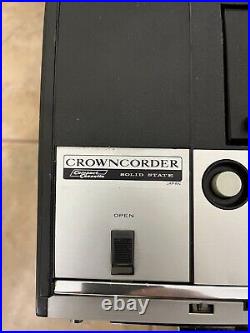Vintage CrownCorder Cassette Recorder In a Brief Case With Timer Function(Rare)
