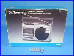 Vintage Emerson AM/FM Portable Cassette Player Recorder Radio K3662 NOS