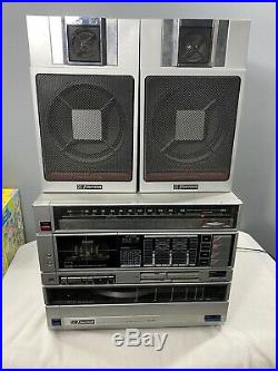 Vintage Emerson AM/FM Stereo Cassette Recorder With Front Load Turntable MC-1700