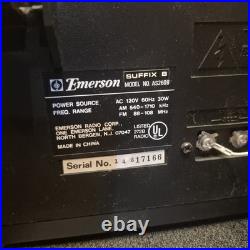 Vintage Emerson AS2609 Black AM/FM Cassette Player & Recorder With Speakers