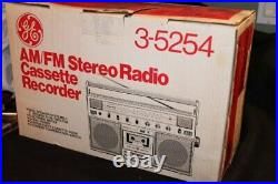 Vintage GE BoomBox AM FM radio cassette recorder 3-5254 stereo brand new in box