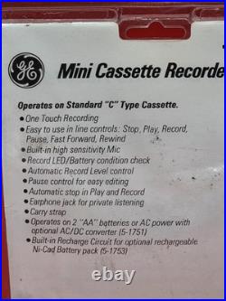 Vintage GE Mini Cassette Recorder Player 3-5353S Vintage Old Stock New Sealed