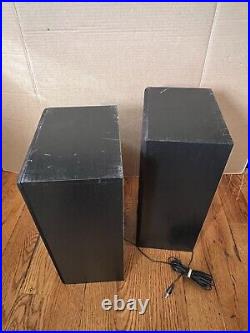 Vintage GE Stereo System AM/FM Record Player Dual Cassette Deck Speakers