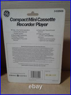 Vintage. General Electric (Black) Mini Cassette Recorder # 3-5350S. New Sealed