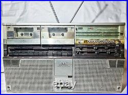Vintage Gf-555 Sharp Stereo Double Radio Cassette Recorder Boombox -part working