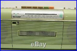 Vintage Green Sharp QT-50 Stereo Radio Cassett Recorder