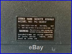 Vintage JVC Biophonic Stereo Radio Cassette Recorder RC-838W GhettoBlaster