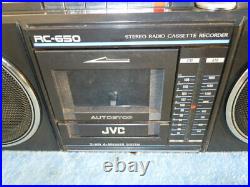 Vintage JVC RC-650 Stereo Radio Cassette Recorder Tape Player Boombox EXC
