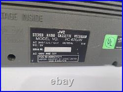 Vintage JVC RC-670JW AM/FM Cassette Radio Stereo Recorder Boom Box (DEFECTIVE)