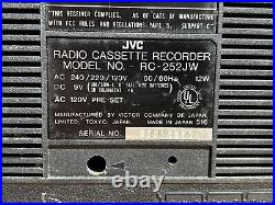 Vintage JVC Radio Cassette Recorder Boombox RC 252 W Made In Japan