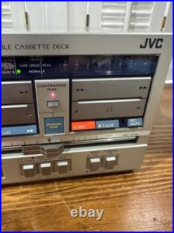 Vintage JVC Stereo Double Cassette Deck Player Recorder Model KD-W7J TESTED