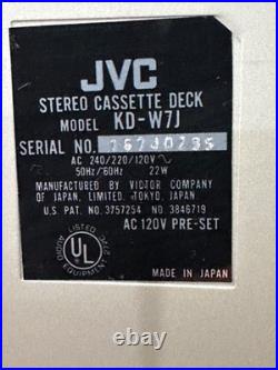 Vintage JVC Stereo Double Cassette Deck Player Recorder Model KD-W7J TESTED