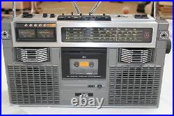 Vintage JVC Stereo Radio Cassette Recorder RD-727JWithC Boombox Paperwork 1980