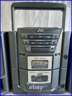 Vintage Jvc Pc-x101bk Portable Boombox Cd, Fm, Am, Cassette Recorder Player