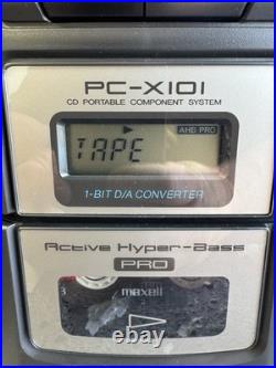 Vintage Jvc Pc-x101bk Portable Boombox Cd, Fm, Am, Cassette Recorder Player
