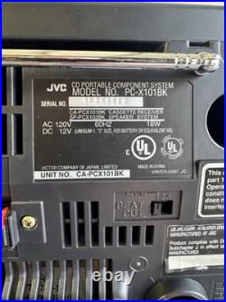 Vintage Jvc Pc-x101bk Portable Boombox Cd, Fm, Am, Cassette Recorder Player