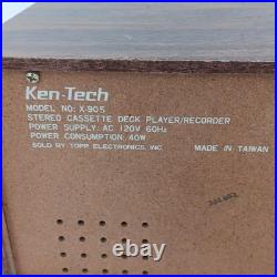 Vintage Ken-Tech X-905 Stereo Cassette Deck Player Recorder VU Meters Walnut