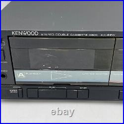 Vintage Kenwood KX-66W Stereo Double Cassette Tape Deck Recorder Power Tested