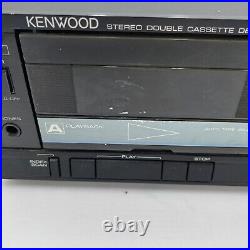 Vintage Kenwood KX-66W Stereo Double Cassette Tape Deck Recorder Power Tested