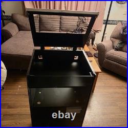 Vintage Kenwood Stereo/record Player System Cabinet SRC-7W Model Glass Doors