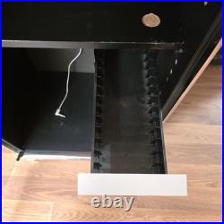 Vintage Kenwood Stereo/record Player System Cabinet SRC-7W Model Glass Doors