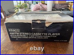 Vintage Kraco AM/FM Stereo Cassette Player Model ETR-808 Silver on Silver TESTED Vintage Kraco AM/FM Stereo Cassette Player Model ETR-808 Silver on Silver TESTED