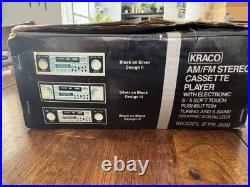 Vintage Kraco AM/FM Stereo Cassette Player Model ETR-808 Silver on Silver TESTED Vintage Kraco AM/FM Stereo Cassette Player Model ETR-808 Silver on Silver TESTED