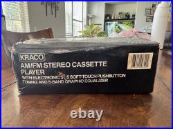 Vintage Kraco AM/FM Stereo Cassette Player Model ETR-808 Silver on Silver TESTED Vintage Kraco AM/FM Stereo Cassette Player Model ETR-808 Silver on Silver TESTED