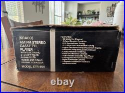 Vintage Kraco AM/FM Stereo Cassette Player Model ETR-808 Silver on Silver TESTED Vintage Kraco AM/FM Stereo Cassette Player Model ETR-808 Silver on Silver TESTED