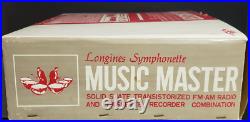 Vintage Longines Symphonette Music Master AM-FM Cassette Recorder with 9V Adapter