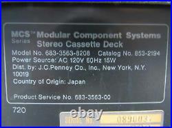 Vintage MCS 3563 (Model 683-3563-8208) Stereo Cassette Deck Player Tape Recorder