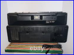 Vintage Magnavox D8300 Boombox Radio Dual Cassette Recorder Black & Yellow WORKS