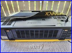 Vintage Magnavox D8300 Boombox Radio Dual Cassette Recorder Black & Yellow Works