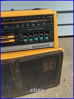 Vintage Magnavox D8300 Boombox Radio Dual Cassette Recorder Ghettoblaster