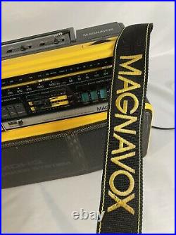 Vintage Magnavox D8300 Boombox Radio Dual Cassette Recorder MDHQ 5 Speaker
