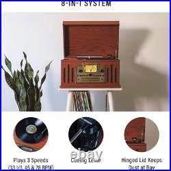 Vintage Music Player 3-Speed Wooden Turntable Unique Radio, CD/Cassette Player Vintage Music Player 3-Speed Wooden Turntable Unique Radio, CD/Cassette Player