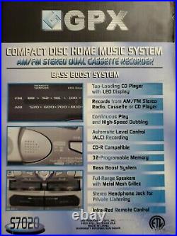 Vintage New GPX CD Home Music System AM/FM Stereo Dual Cassette Recorder RARE