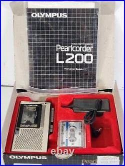 Vintage Olympus Pearlcorder L200 Microcassette Handheld Recorder Made in Japan