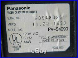 Vintage PANASONIC PV-S4990 VCR HI-FI Video Cassette Recorder S-VHS Tape Player