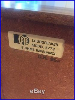 Vintage PYE 1602/1 Record Player Turntable Cassette Deck loud speaker 70's
