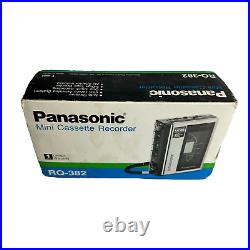 Vintage Panasonic Mini Cassette Recorder RQ-382 With12 BLANK TAPES-NEW OPEN BOX