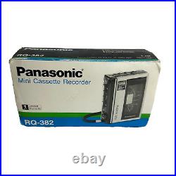 Vintage Panasonic Mini Cassette Recorder RQ-382 With12 BLANK TAPES-NEW OPEN BOX