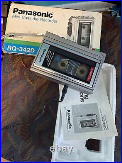 Vintage Panasonic Model No. RQ-342D One Touch Mini Cassette Recorder Auto Stop