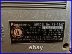 Vintage Panasonic RS-466S Boombox FM/AM Radio Stereo Cassette Recorder Radio W