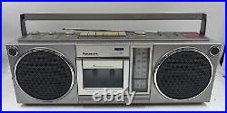 Vintage Panasonic RX-4930 Boombox Silver AM/FM Stereo Radio Cassette Recorder