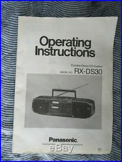 Vintage Panasonic RX-DS30 Boombox AM/FM Radio Cassette Recorder CD Player Works