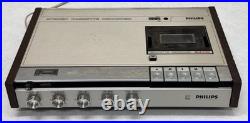 Vintage Philips N2400 Stereo Cassette Recorder Parts or Repair Wood Case