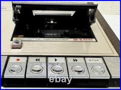 Vintage Philips N2400 Stereo Cassette Recorder Parts or Repair Wood Case