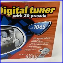 Vintage Phillips AZ1065 17 Boombox CD/Radio/Cassette/Recorder with Remote NEW